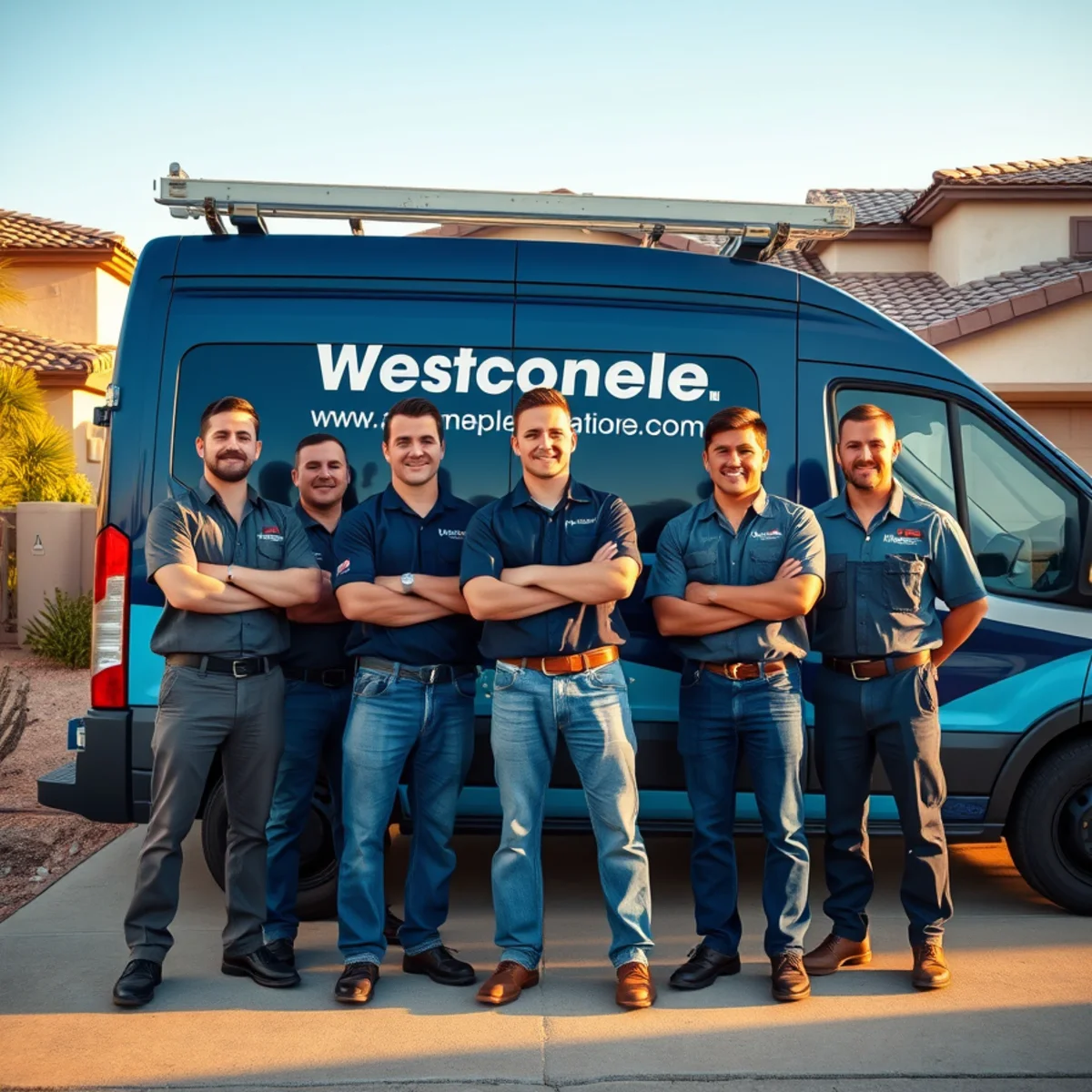 South Tempe Damage Restoration team and branded response van in Tempe, AZ