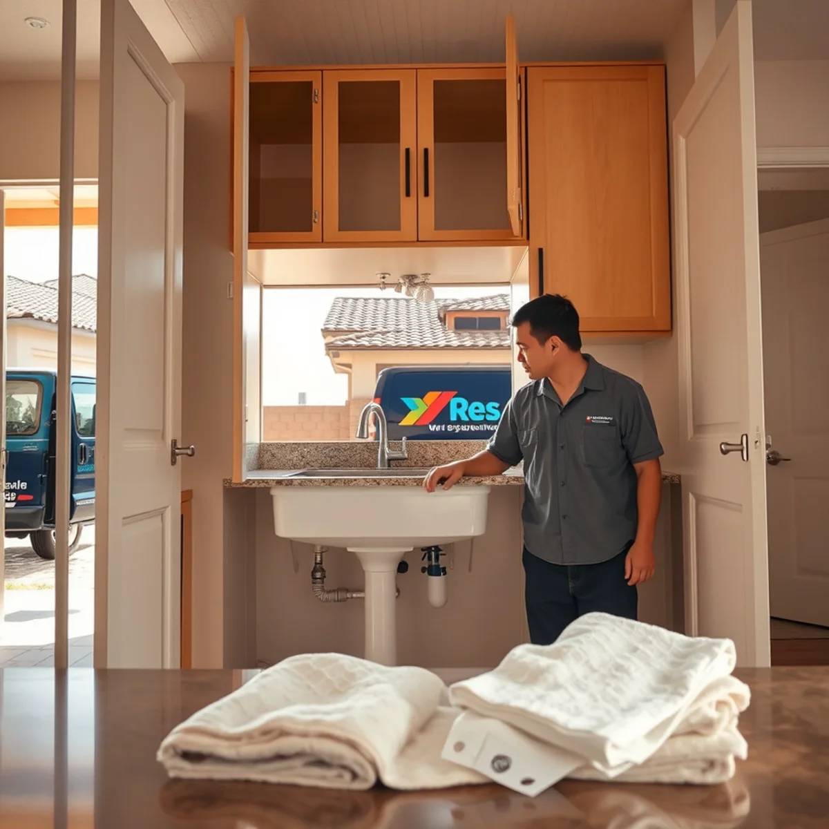 Burst Pipe Cleanup in progress at a Tempe, AZ property