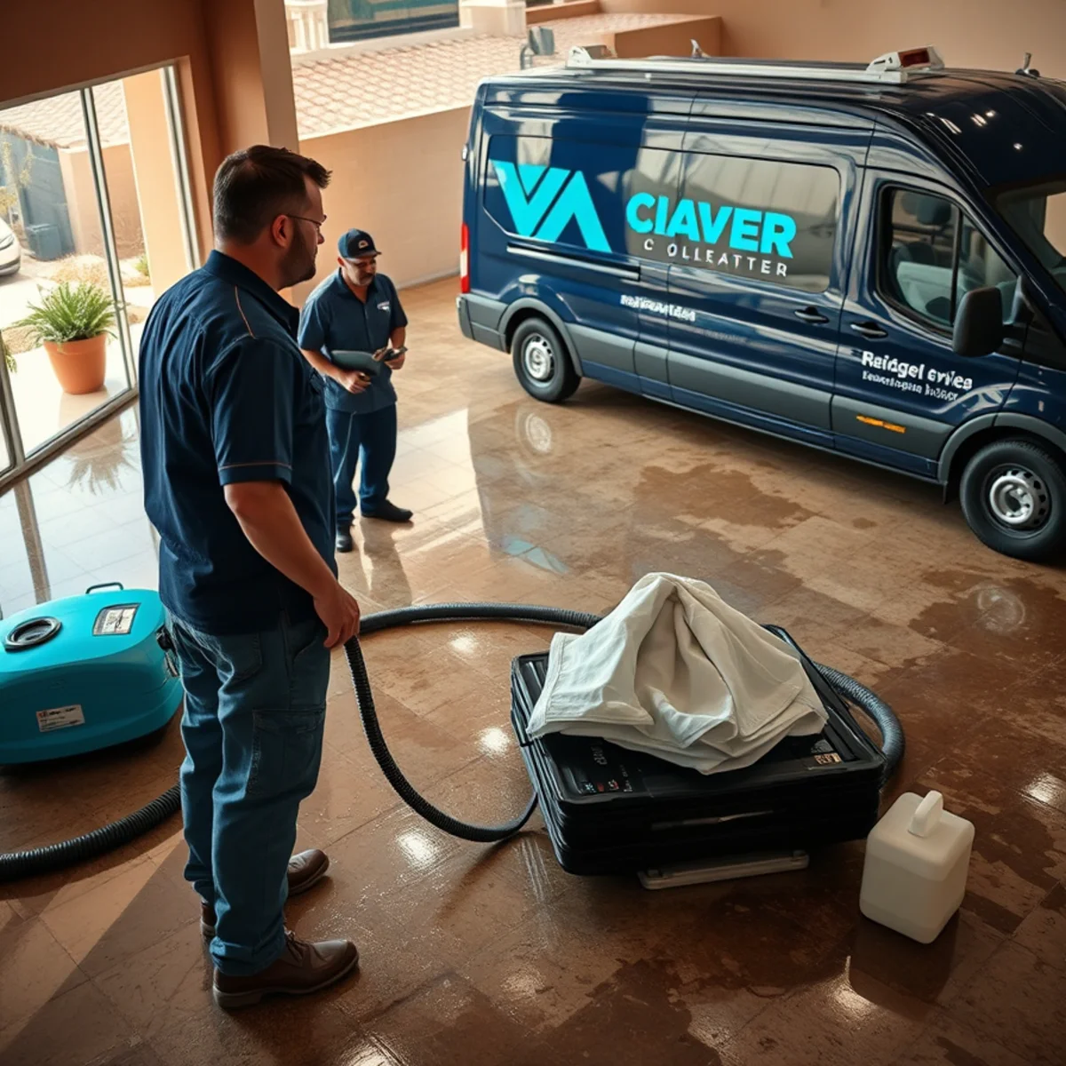 Commercial Water Damage Restoration in progress at a Tempe, AZ property