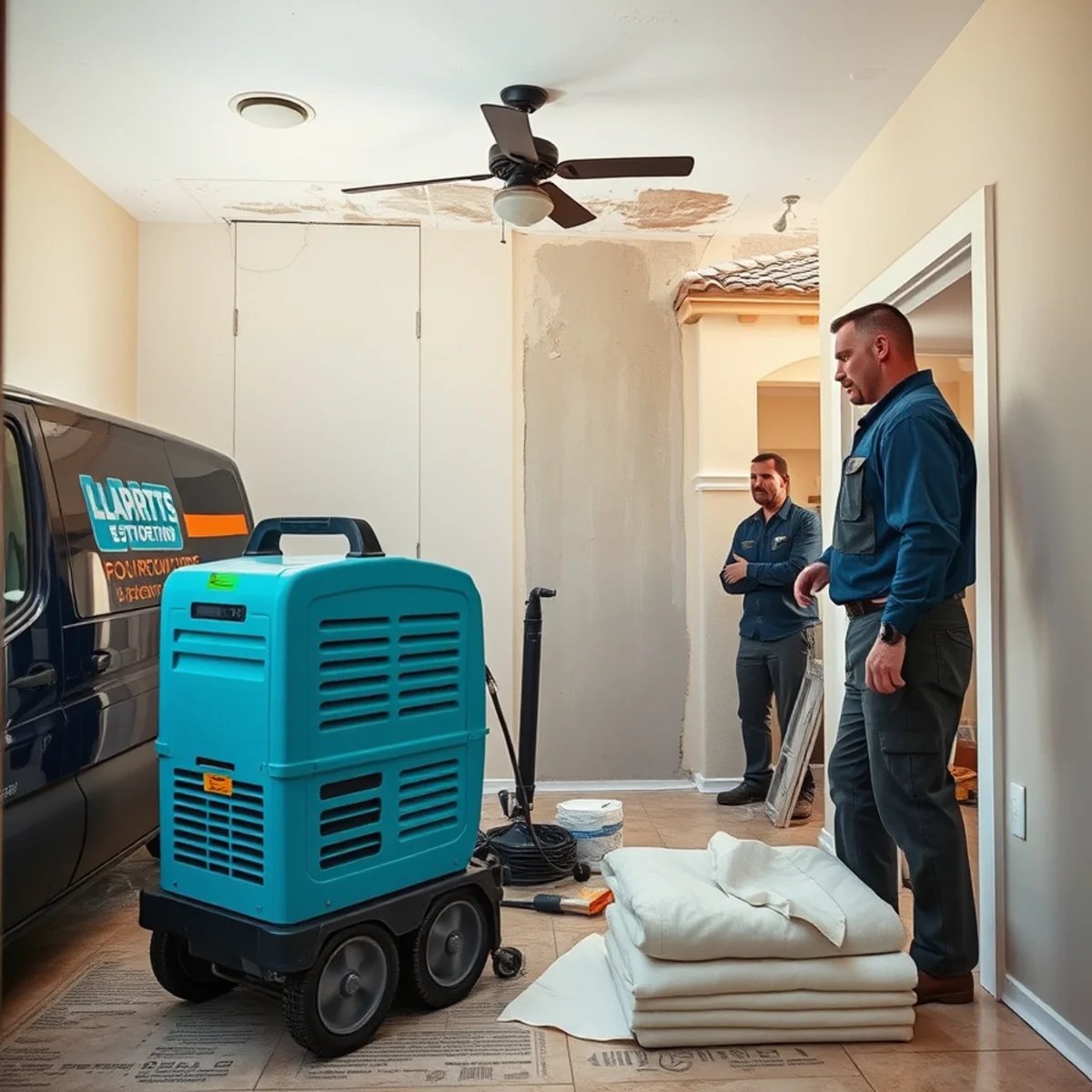 Mold Remediation in progress at a Tempe, AZ property