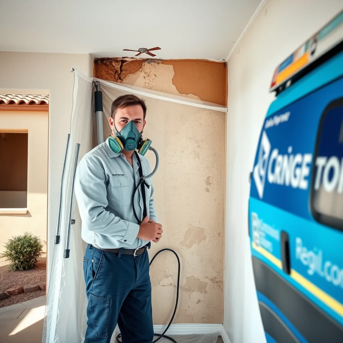 Mold Remediation crew working in a Tempe, AZ home