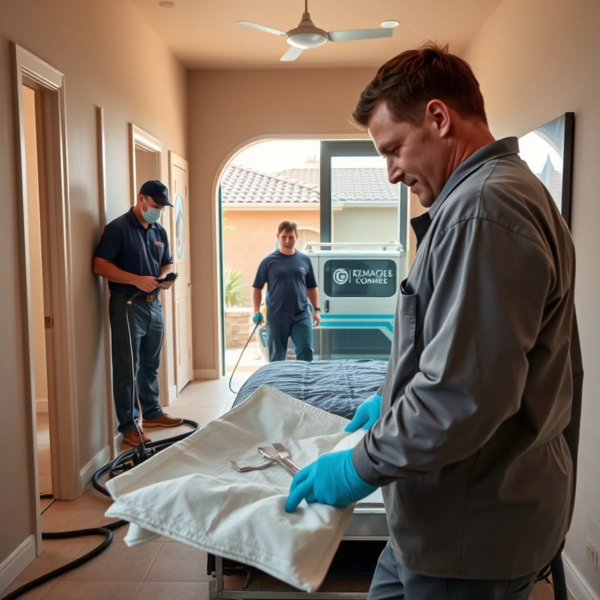 Residential Water Damage Restoration in progress at a Tempe, AZ property