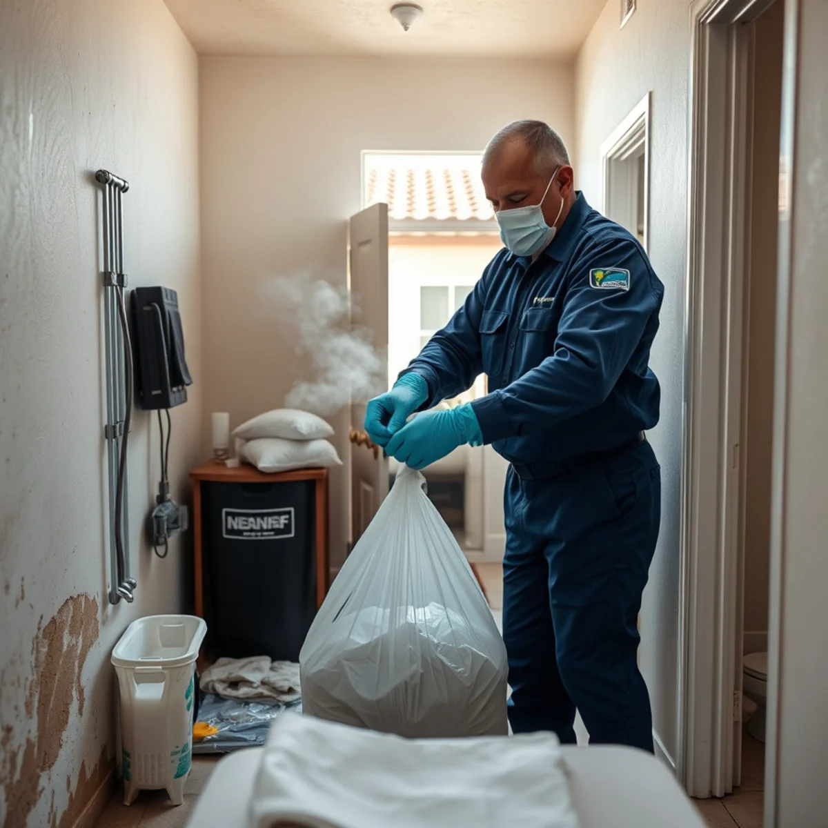 Sewage Cleanup in progress at a Tempe, AZ property