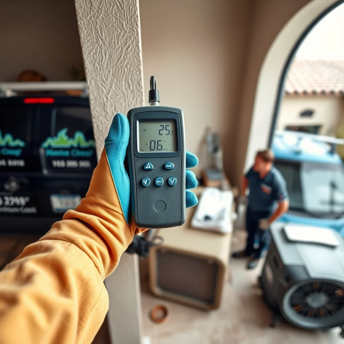 Structural Drying & Dehumidification in progress at a Tempe, AZ property